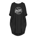New Fashion WIFE MOM BOSS Letters Print T-Shirt For Women Pocket Plus Size Harajuku T-Shirt Women Top Summer Cute Funny Off The