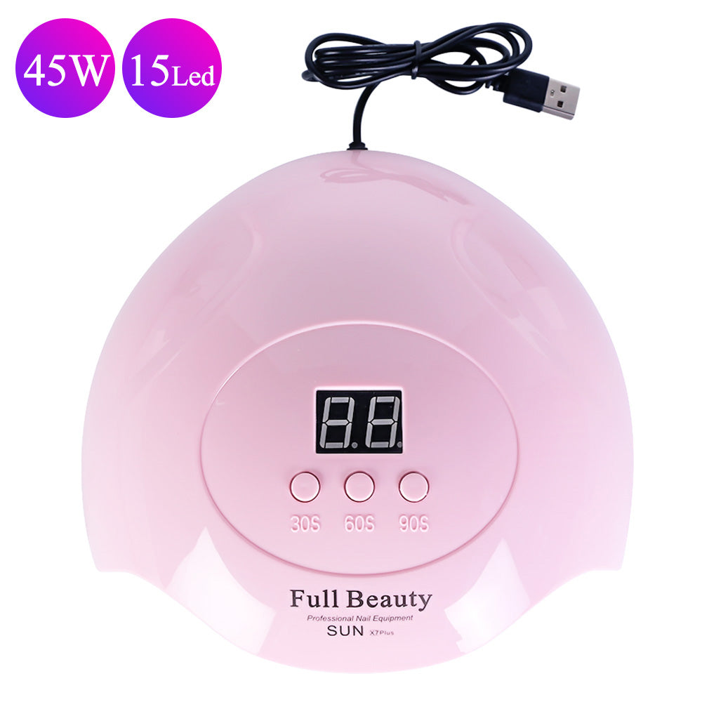 45W UV LED Lamp Nail Dryer For All Gel Polish USB Portable  Fast Dry Smart Timing