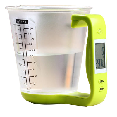 WFGOGO Digital Cup Scale Electronic Measuring Household Jug Kitchen Scales with LCD Display & Temp Measuring cups Cooking Tools