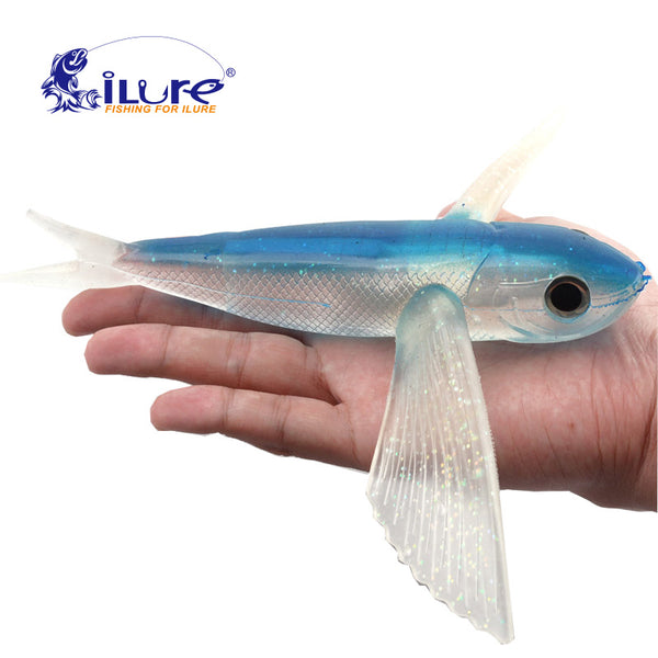 iLure Sea water fishing bait fly fish 3D eyes 22cm 124g fishing soft l –