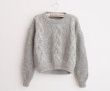H.SA Women Sweaters Warm Pullover and Jumpers Crewneck Mohair