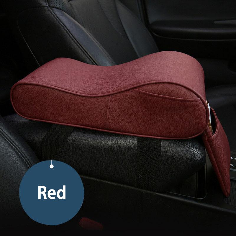 Auto Center Console Armrest Pillow, Memory Foam Car Armrest Cushion with Phone Holder Storage Bag