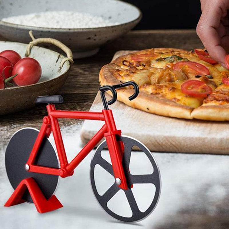 Kitchen Stainless Steel Creative Bicycle Pizza Cutter Baking Tool