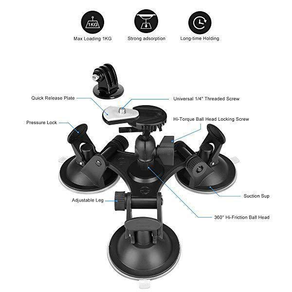 Three-Leg Suction Cup Camera Stabilization Bracket