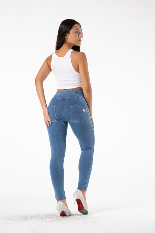 shascullfites melody  butt lifting jeans high waist push up jeggings light blue gym jeans bum lifted denim leggings