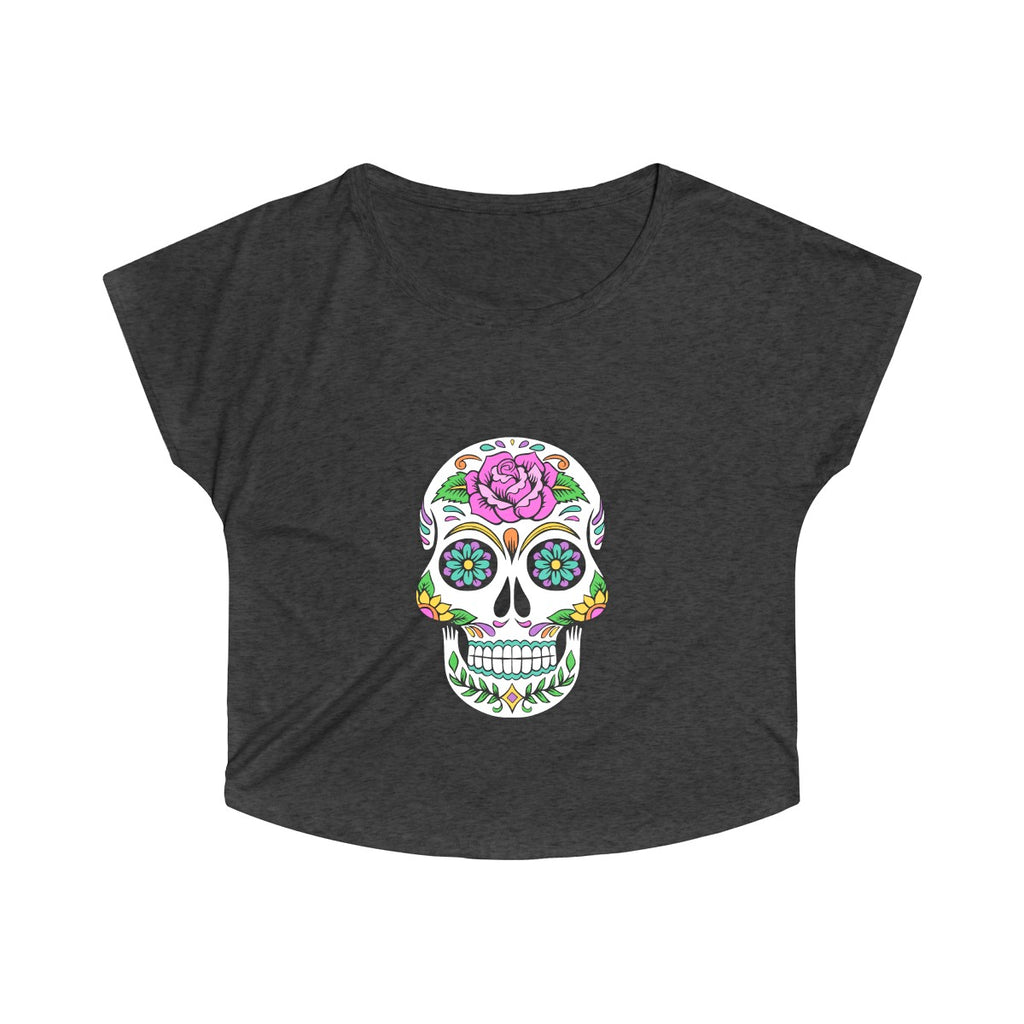 Women's Tri-Blend Dolman Sugar Skull Shirt