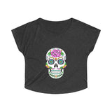 Women's Tri-Blend Dolman Sugar Skull Shirt