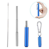 Stainless Steel Telescopic Drinking Straw Portable straw For Travel Reusable Collapsible Metal Drinking Straw With Brush