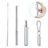 Stainless Steel Telescopic Drinking Straw Portable straw For Travel Reusable Collapsible Metal Drinking Straw With Brush