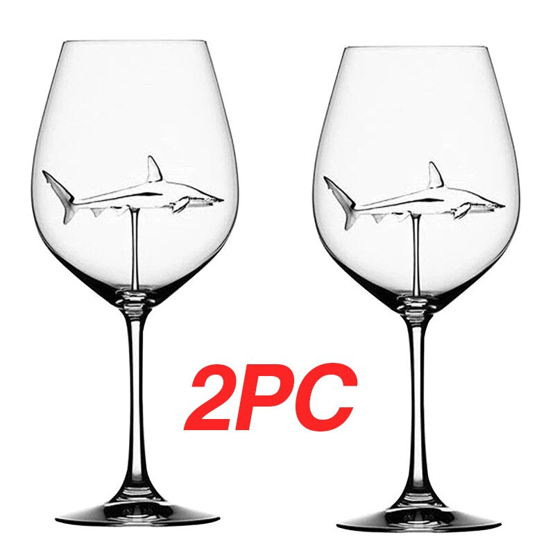 European Crystal Glass Shark Wine Glass Wedding Party Gift