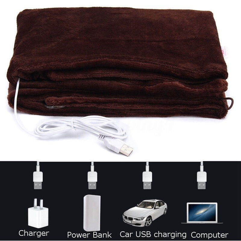 45x80cm Car Home Electric Warming Heating Blanket Pad Shoulder Neck Mobile Heating Shawl USB Soft 5V 4W Winter Warm Health Care