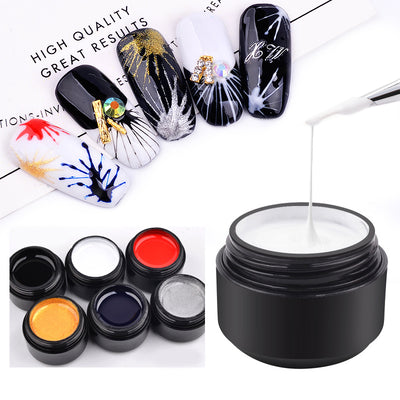 5ML Creative Nail Art UV Gel Wire Drawing Nail Gel Elasticity Point To Line Painting Gel Varnish Silk Spider Graffiti Design