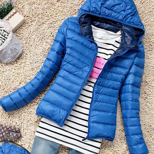 Autumn Winter Women Basic Jacket Coat Hooded