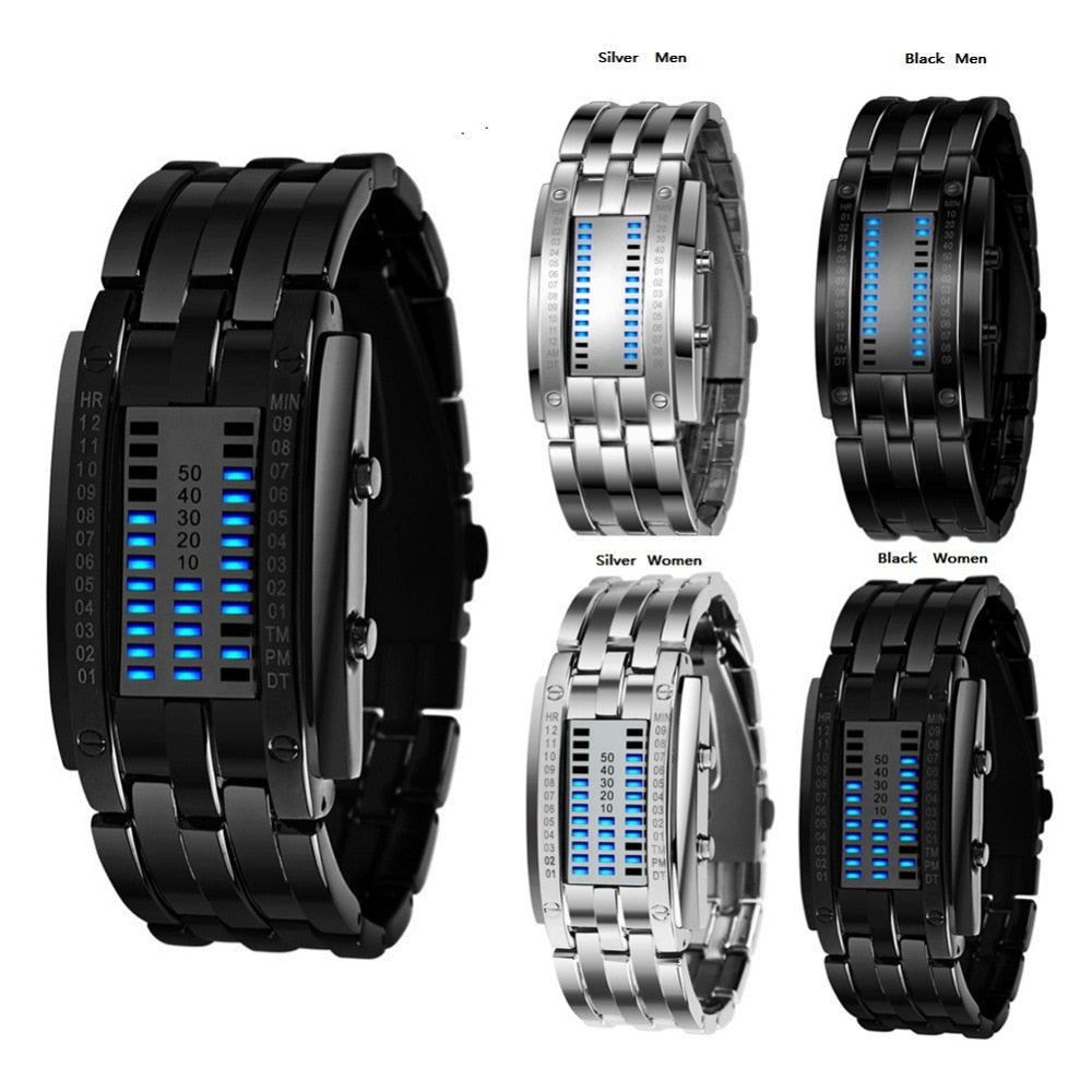 Couple Watch For Man and Women Fashion Creative Lovers Watch Digital LED Clock Display 50M Waterproof Wristwatches Relogio Gift