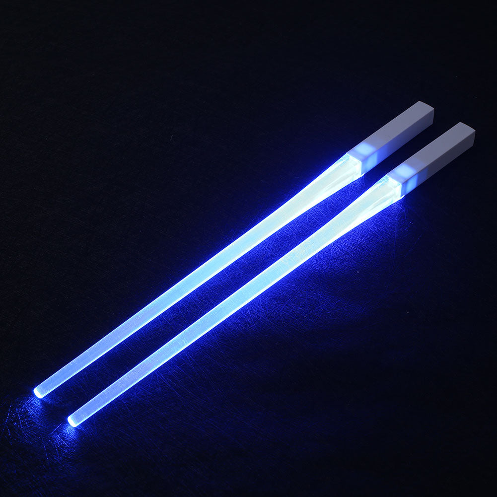 1 Pair LED Lightsaber Chopsticks Light Up Durable Lightweight Kitchen Dinning Room Party Portable Food Safe Tableware