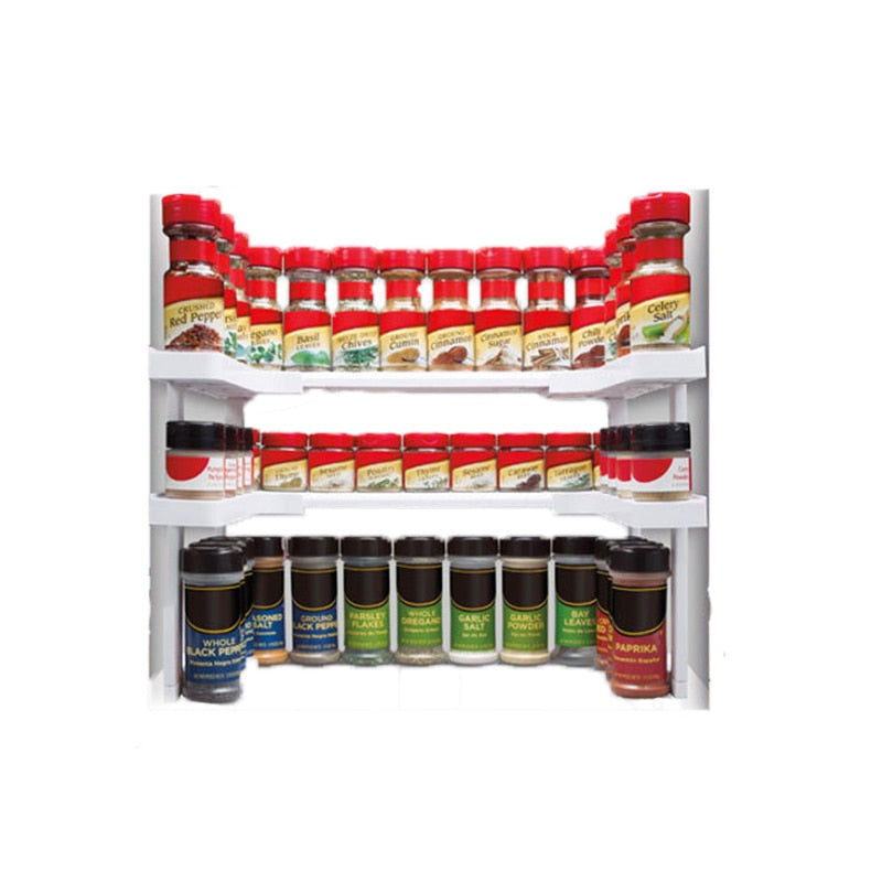 2 Layers Adjustable Spicy Shelf Kitchen Spice Organizer Storage Rack Shelf Rack Kitchen Spice Seasoning Carrier Dropshipping