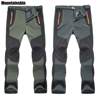 2018 New Winter Men Women Hiking Pants Outdoor Softshell Trousers Waterproof Windproof Thermal for Camping Ski Climbing RM032