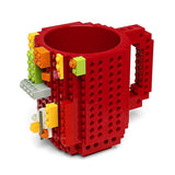 1Pc 12oz Build-On Brick Mug Type Building Blocks Coffee Cup DIY Block Puzzle Mug Portable Drinkware Drinking Mug 4 Colors 