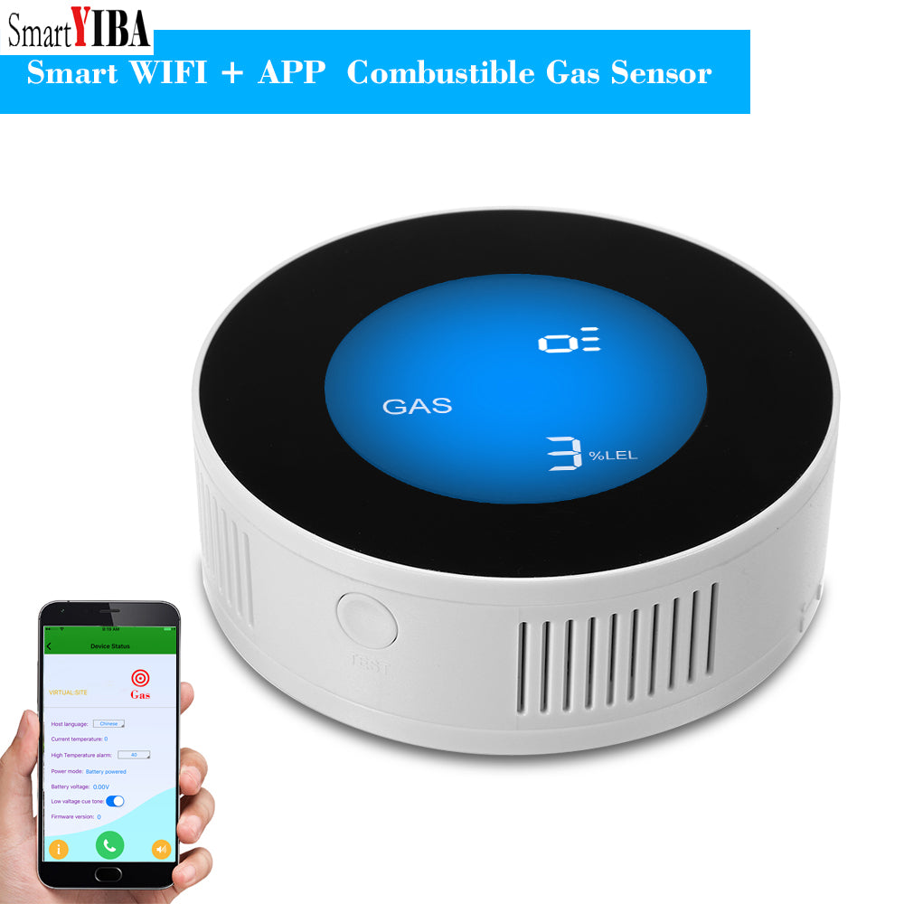 SmartYIBA APP control WiFi Wireless Gas Detector Alarm Sensor Gas Leakage Sensor Natural gas leak detector