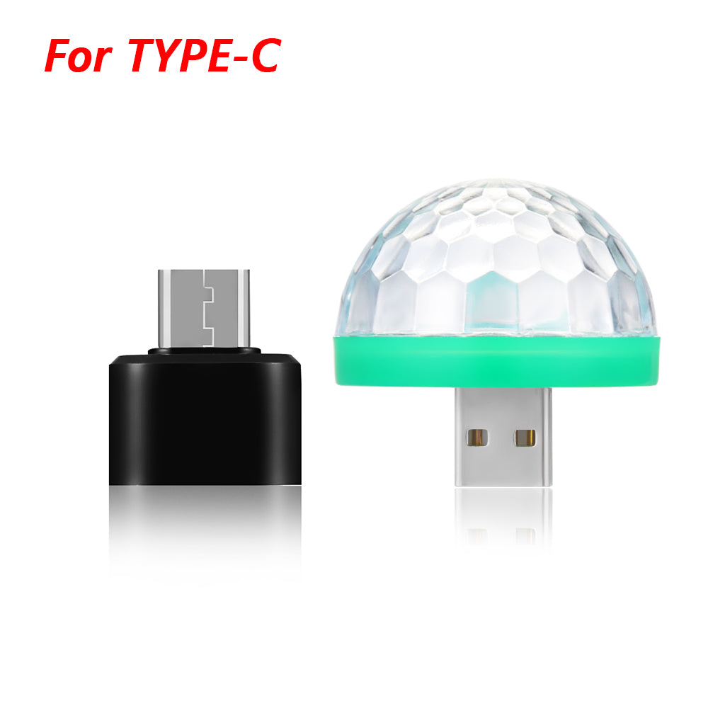 Mini  USB Atmosphere Light DJ RGB Colorful Music Sound Lamp Phone Music Control Magic Mushroom