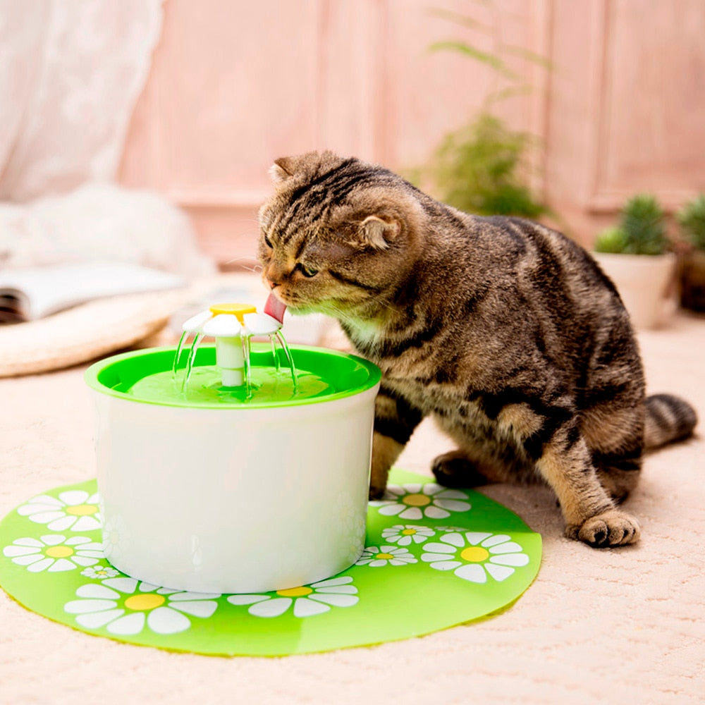 1.6L Automatic Pet Cat Water Fountain with Mat Electric Dog Cat Pet Mute Drinker Feeder Bowl Pet Drinking Fountain Dispenser New