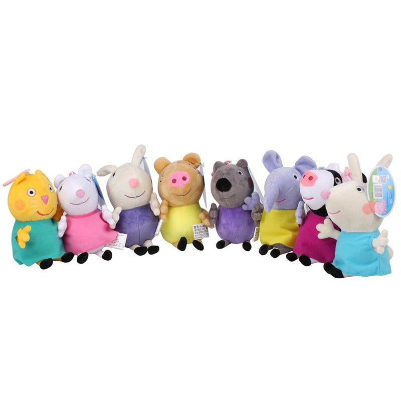 Original 19cm Peppa Pig George Animal Stuffed Plush Toys Cartoon Family Friend Pig Party Dolls For Girl Children Birthday Gifts