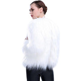 6XL Women Faux Fur LED Light Coat Christmas Costumes Cosplay Fluffy Fur Jacket Outwear Winter Warm Festival Party Club Overcoat