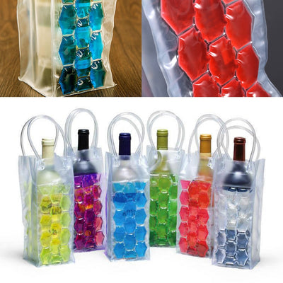 Rapid Ice Wine Cooler PVC Beer Cooler Bag Outdoors Ice Gel Bag Picnic Freezer Bag Chilling Beer Cooling Gel Holder Carrier 