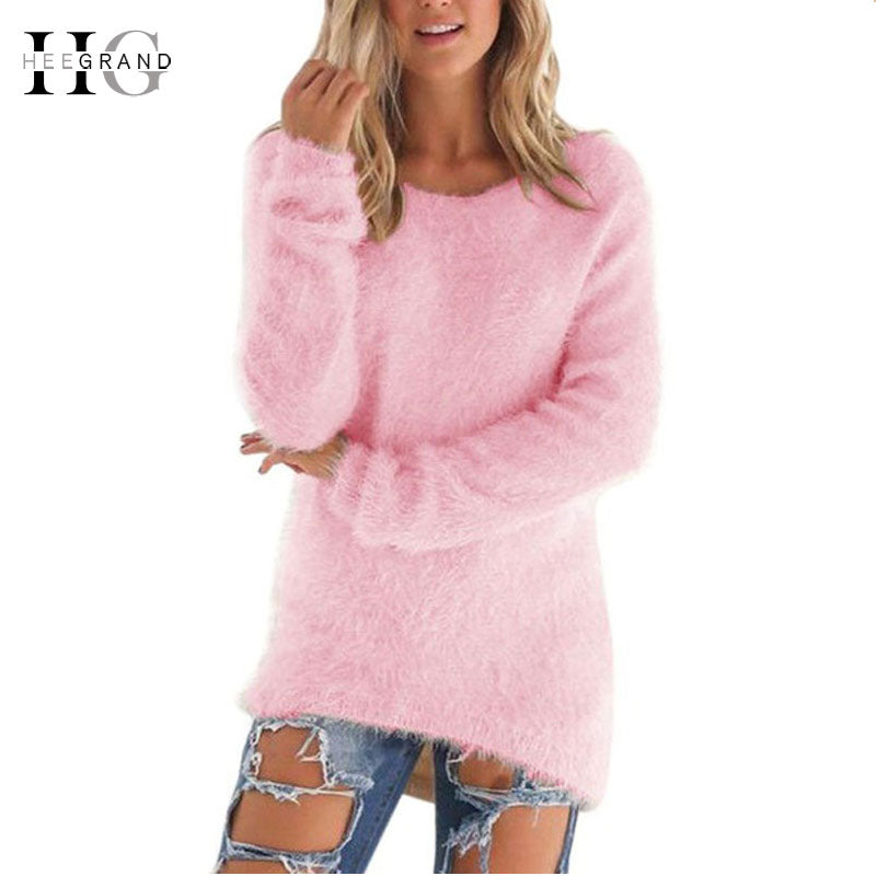 HEE GRAND Pullovers Plus Size 3XL 2018 Autumn Women O-Neck Sweater Female Loose Pullover Casual Sweater Wholes Drop ship WZL1460