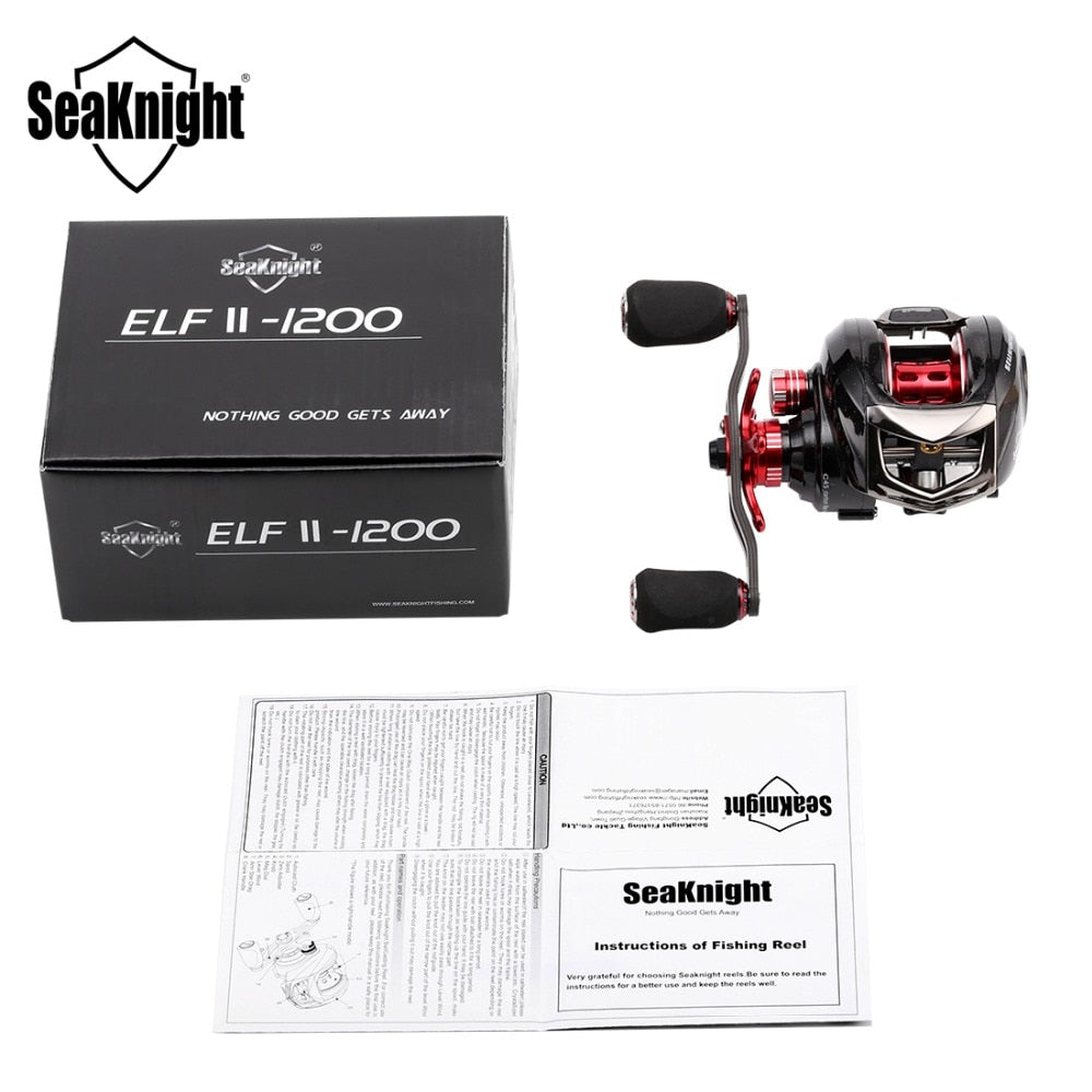 SeaKnight ELF II Baitcasting Fishing Reel 6.4:1/7.2:1 14BB 7.5KG Carbon Fiber 169g Ultra-light Fishing Wheel Dual Brake Systems