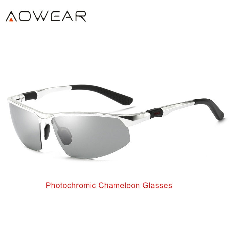 AOWEAR Photochromic Sunglasses Men Polarized Chameleon Glasses Male Change Color Sun Glasses HD Day Night Vision Driving Eyewear