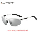 AOWEAR Photochromic Sunglasses Men Polarized Chameleon Glasses Male Change Color Sun Glasses HD Day Night Vision Driving Eyewear