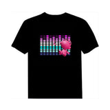 Sound Activated LED T Shirt Light Up and down Flashing Equalizer EL T-Shirt for Rock Disco Party DJ T shirt