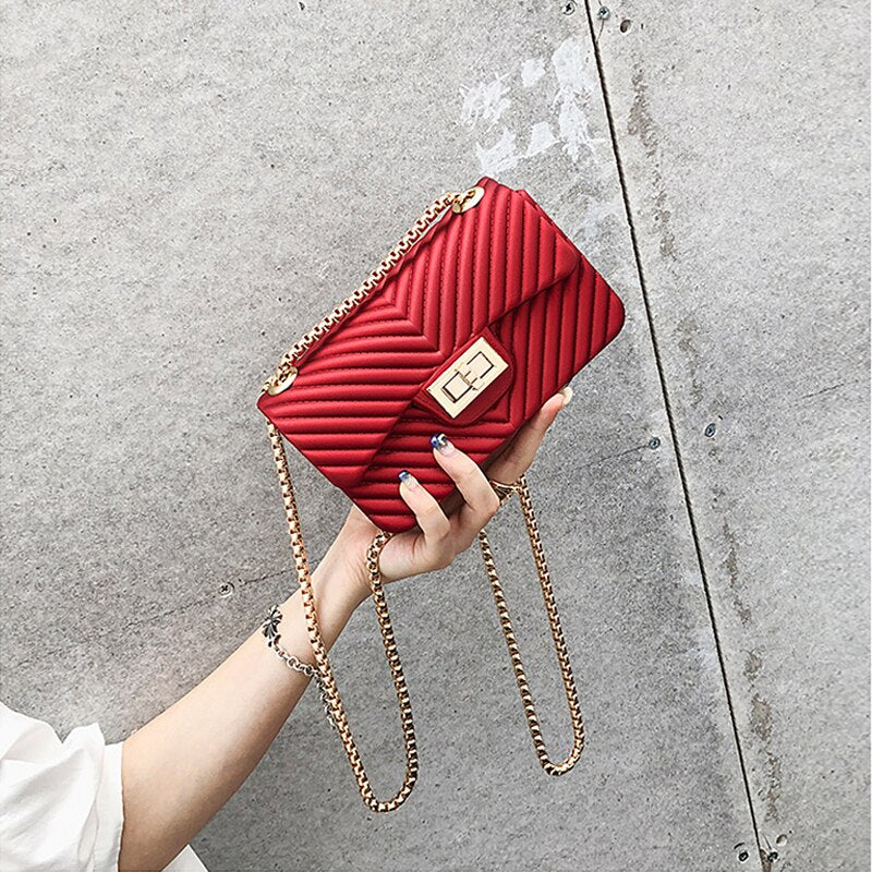 High-class Design Mini Small Women Bags Female Chain Jelly Bag PU Leather Shoulder Bags Handbags for Women 2018 New