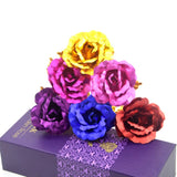 24k Gold Plated Rose With Love Holder Box Gift Valentine's Day Mother's Day Gift For Wedding Decoration Flower Gold Dipped Rose