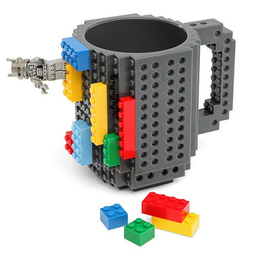 12oz Build-On Brick Mug Type Building Blocks Lego Type Coffee Cup DIY Block Puzzle Mug  4 Colors