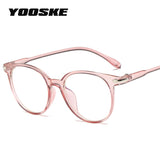 YOOSKE 2019 Women Glasses Frame Men Anti Blue Light Eyeglasses Frame Vintage Round Clear Lens Glasses Optical Spectacle Frame