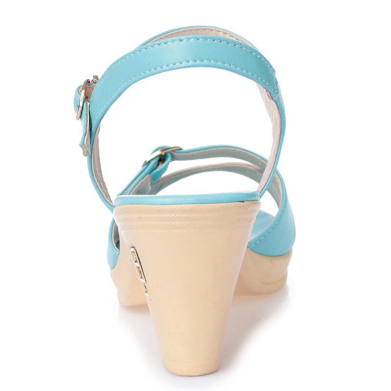 GKTINOO Women Sandals Leather Casual Women Shoes Fashion Mother Shoes High Heel Sandals Mixed Colors Ladies Shoes Summer Sandals