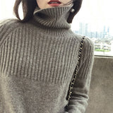 BELIARST 19 Autumn and Winter New Cashmere Sweater Women's High Collar Loose Pullover Lazy Wind Sweater Large Size Was Thin