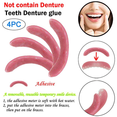 1/2/4 PCS Temporary Smile Comfort Fit Cosmetic Teeth Denture Glue For Denture Pink Teeth Denture Adhesives Maquillajes Para Muje