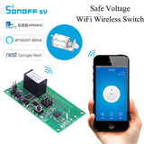 Sonoff SV Safe Voltage WiFi Wireless ON/OFF Switch Smart Home DIY Module 5-24V Control AC DC Power work with Alexa/Nest/Ewelink