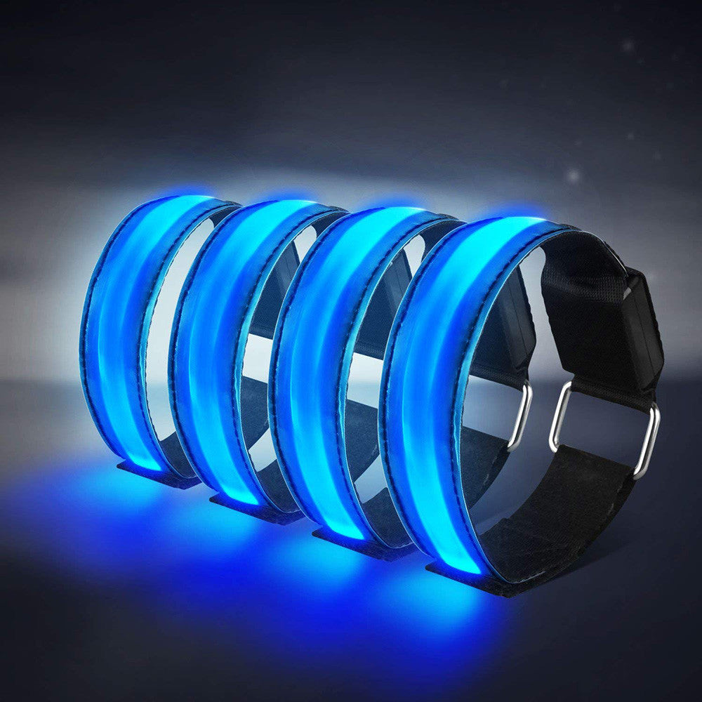 4Pcs multifunctional Reflective LED Bracelet Luminous Wristbands 3 Modes Waterproof Luminous Band Night Safe arm light practical