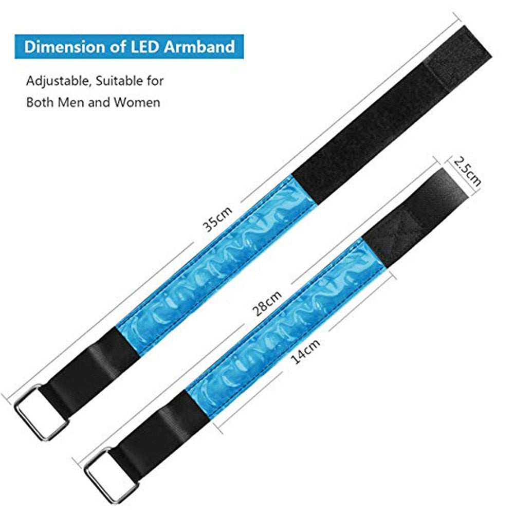 4Pcs multifunctional Reflective LED Bracelet Luminous Wristbands 3 Modes Waterproof Luminous Band Night Safe arm light practical