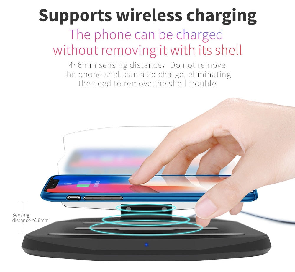 Qi Wireless Charger 10W For Car With Navigation HUD Display Board Charging Pad Phone Stand for iPhone X 8 Samsung S7 S8 S9 Plus