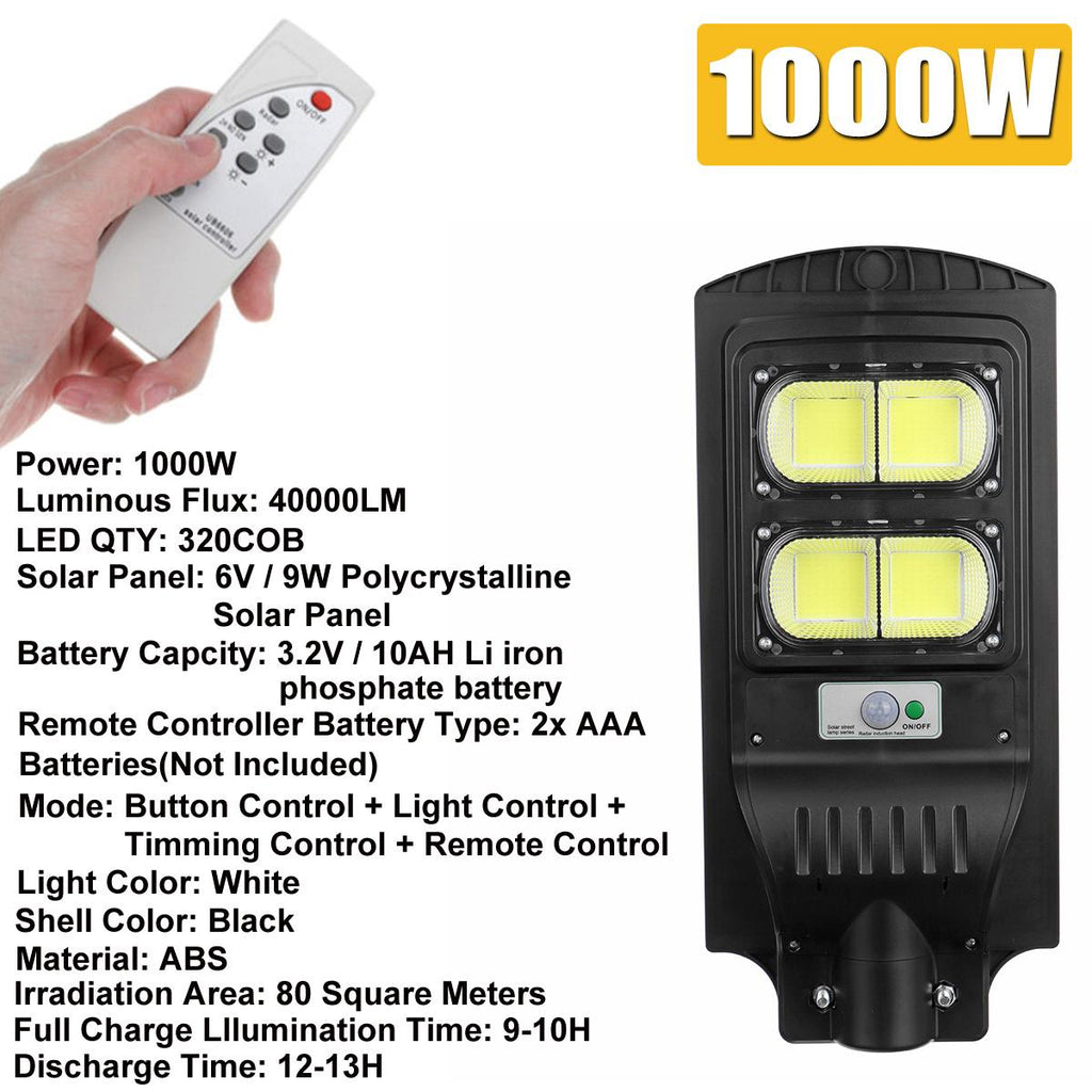 500W 1000W 1500W 2500W COB Led Solar Street light pir motion sensor outdoor Lighting Wall Lamps flood light Timming control