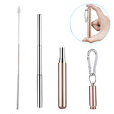 Stainless Steel Telescopic Drinking Straw Portable straw For Travel Reusable Collapsible Metal Drinking Straw With Brush