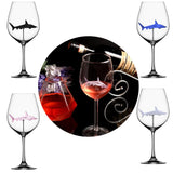 2PC Glass Cup European Crystal Glass Shark Red Wine Glass Cup wine bottle Glass High Heel Shark Red Wine Cup Wedding Party Gift