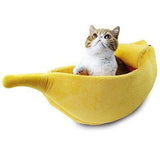 Colorful Plush Banana Peel Cat Bed