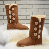 Classic Women Snow Boots Leather Winter Shoes