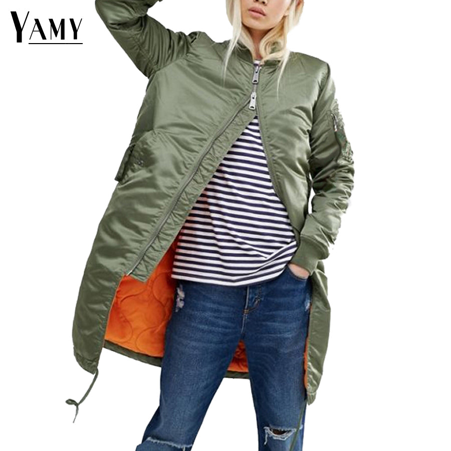 Winter long jackets and coats  female coat casual  military